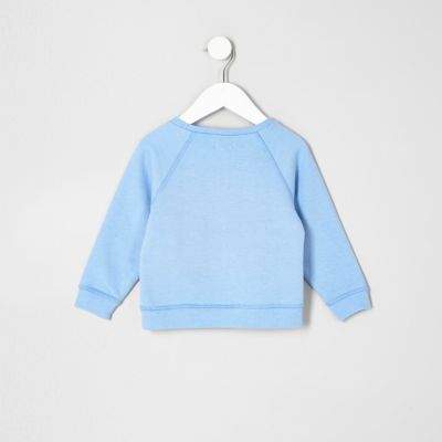 Mini girls blue &#39;ciao bella&#39; sweatshirt